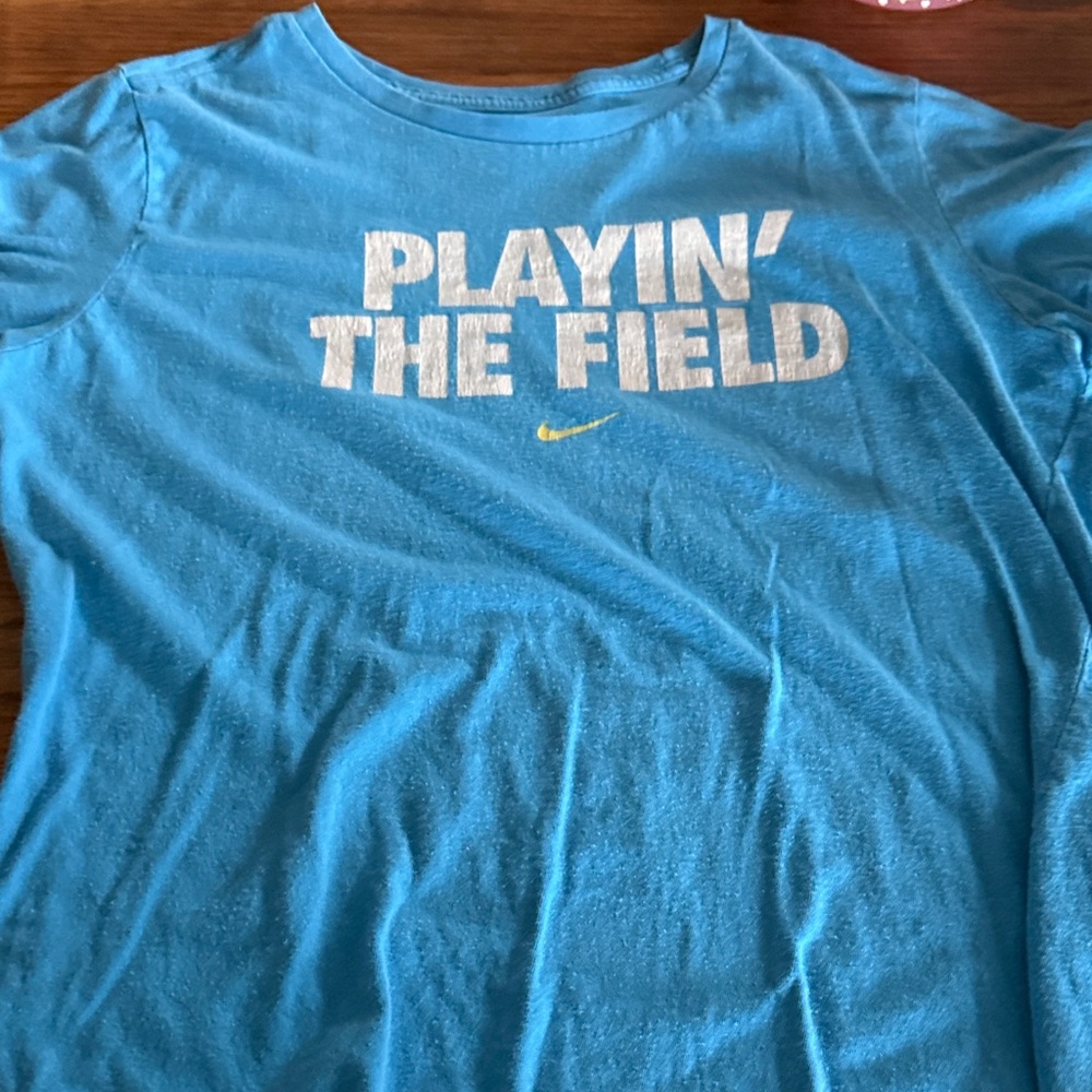 Nike Sky Blue Tee with White Graphic